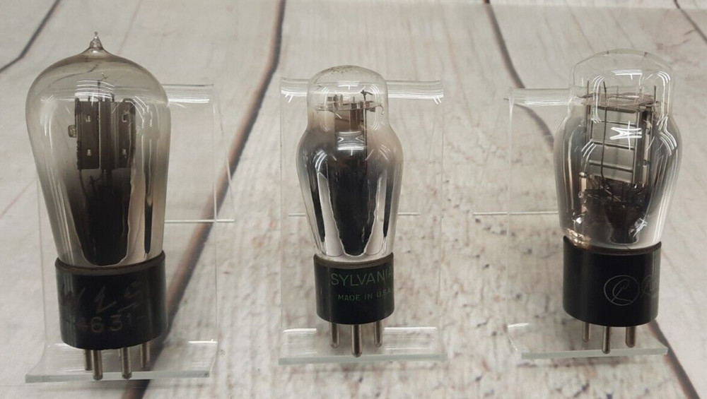 Vintage Mixed Lot Of 3 Radio Glass & Electron Tube Bulbs Untested Used 4&5 Prong