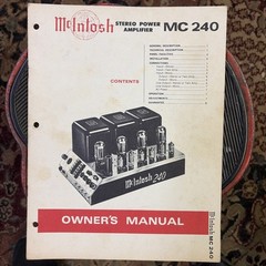 McIntosh MC-240 MC 240 Tube Amplifier Owner / User Manual *Original*