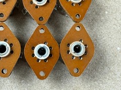 10 NOS Vintage Phenolic Wafer 7-pin Vacuum Tube Sockets for 6AU6 (Qty Avail)