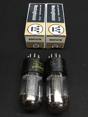 MATCHED PAIR WESTINGHOUSE 6SN7GTB Tall Bottle BLACK PLATE Vacuum Tubes H.9457