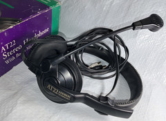 Mint in Box Addison ATT 2 Vintage Stereo Headphone +Boom Microphone Taiwan Made!