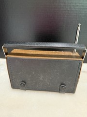 Vintage Sears Roebuck Model 132 Woodgrain Am Fm Radio Antenna Made In Hong Kong