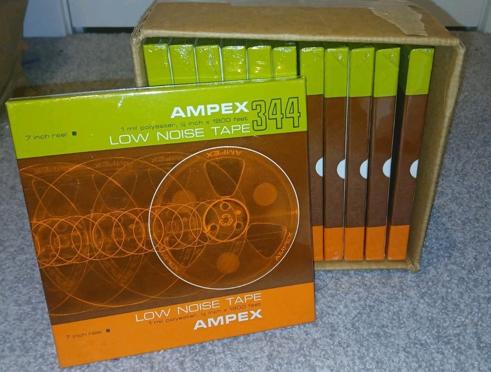 Ampex New & Sealed 344 7 Inch Reel 1800 ft Low Noise Tape Magnetic Reel to Reel