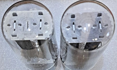 Closely Matched Pair 5U4GB/5AS4A GE NOS rectangle getter Vacuum Tubes, tested