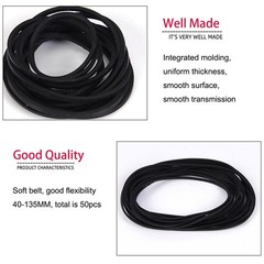 50Pcs Recorder Rubber Belts, Cassette Recorder Repair Rubber Belts 40-135 MM …
