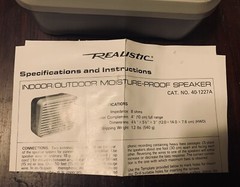 Radio Shack, Realistic, Indoor/Outdoor Speaker, 40-1227A.