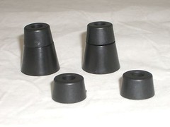 BUDWIG L6B-TF6T RADIO CABINET PLASTIC RISER & BUMPER FEET FOR COLLINS HEATHKIT