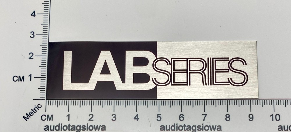 LabSeries Amplifier Badge Insert Custom Made Aluminum Self Stick Lab Series