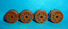 4 Cinch 9 Pin Noval Tube Sockets for PC Board Mount Solder in Vintage NOS