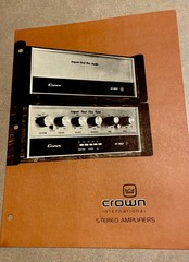 Original 1970s CROWN Audio Stereo Power Amplifier Advertising Spec Sheet Catalog
