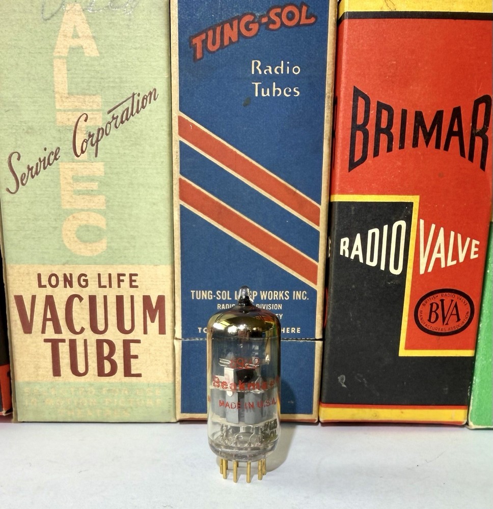 AMPEREX NEW YORK / BECKMAN GOLD PIN 6922 TUBE CODES 7L5/*0L & 61-52 TV7 TEST