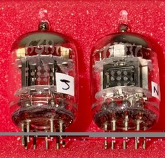 Two GE 6386 Tubes /Amplitrex Tested +100%/D Get /x3 Mica /Black Plates 1958 Date