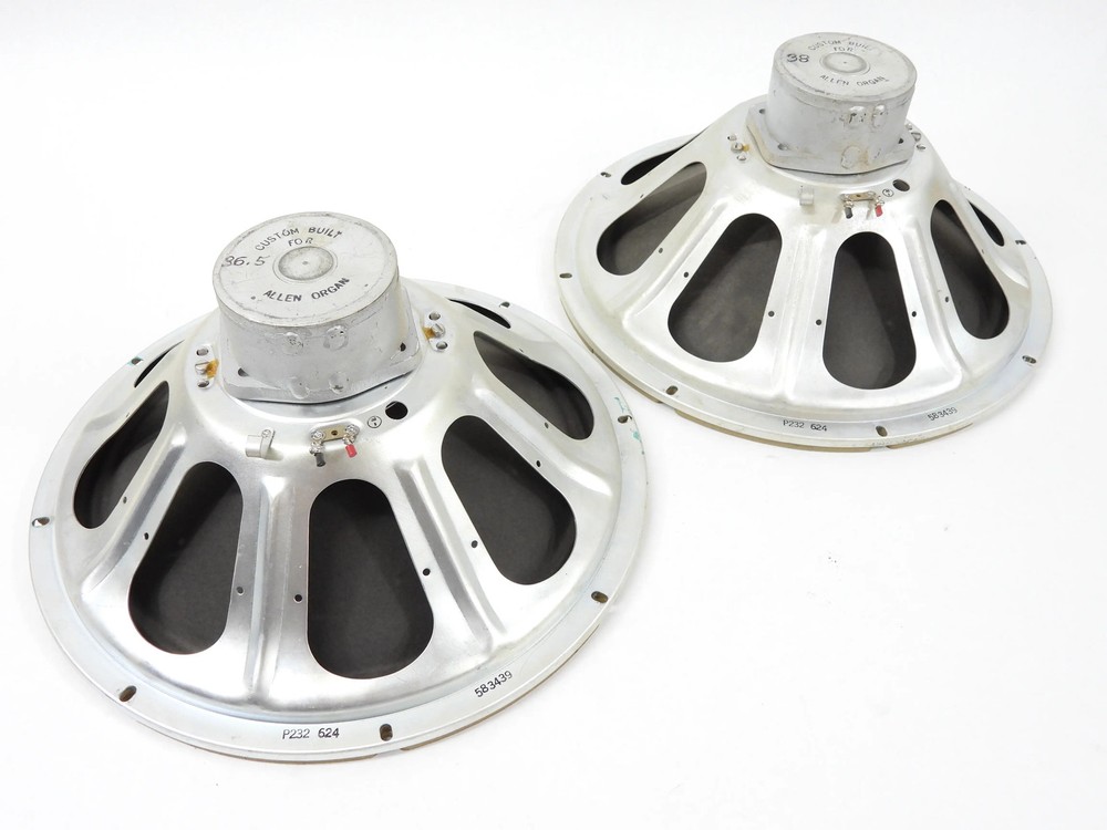 Jensen P232 15″ Vintage 8-Ohm Allen Organ Custom Speaker Pair (excellent)