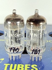 Closely Matched Pair Tung-Sol ECC82 12AU7 D-Getter Test as NOS Balanced Tube