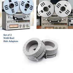 (2-Pack) Gray Nab Hub Adapter for Open Reel Tape Machines, Compatible with Stude
