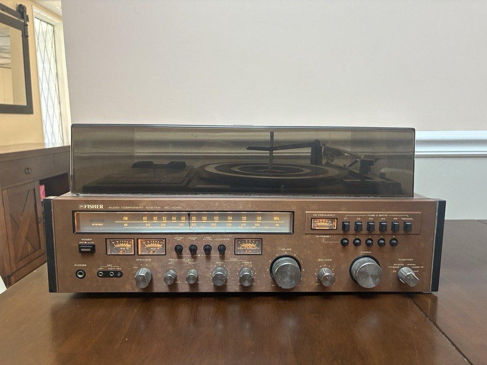 Fisher MC-4040 Copper-Face Vintage Turntable Tape Tuner Audio System