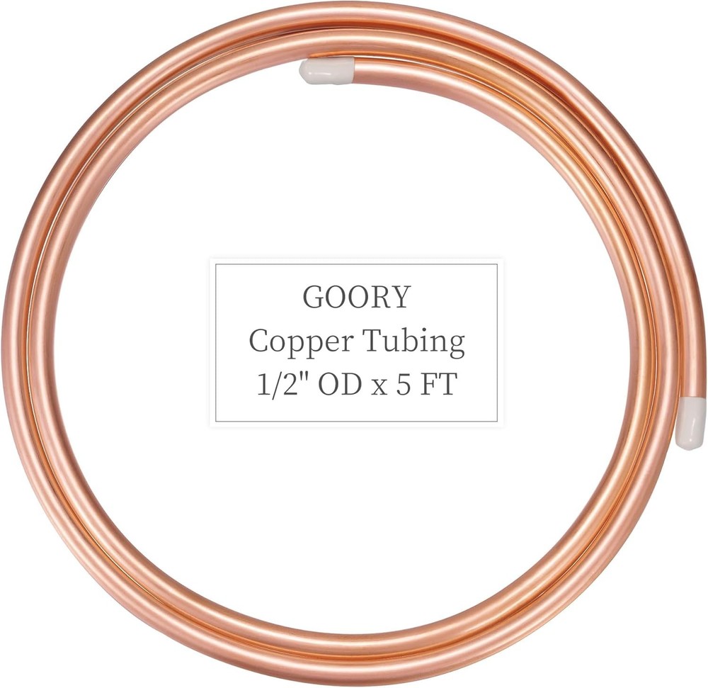 Copper Tubing 1/2″ OD x 0.445″ ID x 5 Ft – 99.9% C12200 Pure ACR Tube – ASTM
