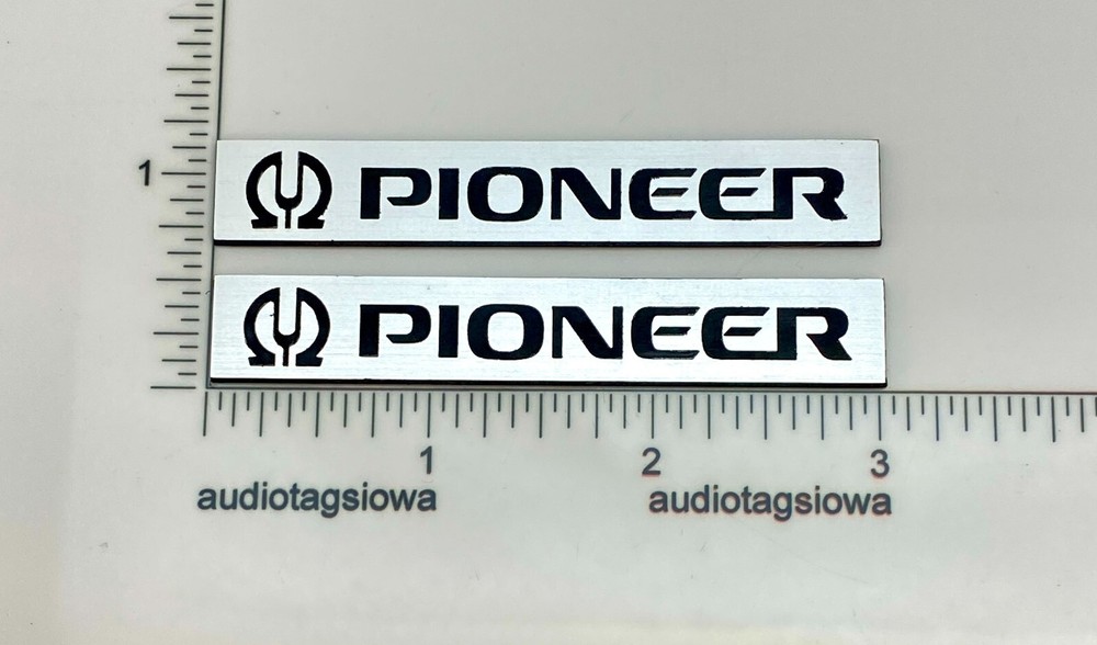 Pioneer Speaker Badge Logo -Custom Made Incised Silver 3 inch 3D PAIR