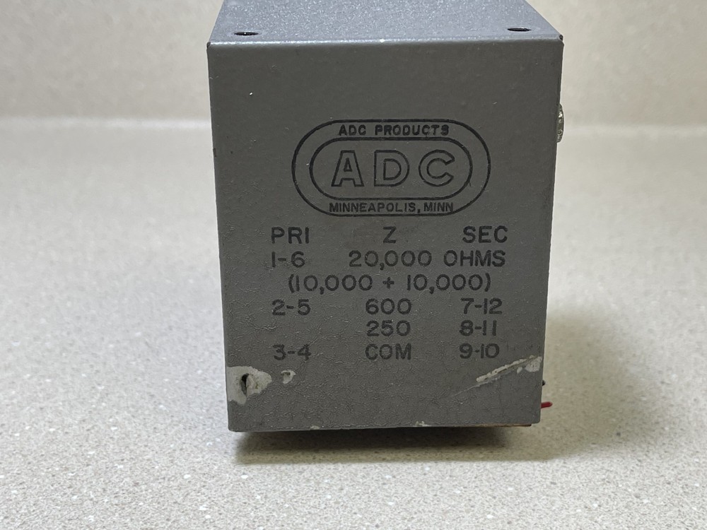 ADC Bridging Input Transformer 114C 20K Ohms to 600 ohms w/Taps
