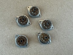 5 NOS Vintage Brown Cinch 9-Pin Vacuum Tube Sockets (Qty)