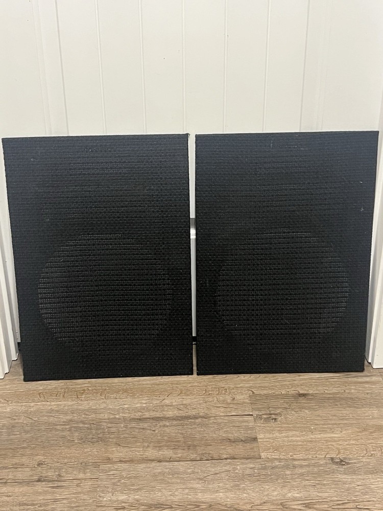 Vintage OEM Set Pair of Klipsch Heresy 1 Black Speaker Grills 2 Original Grilles