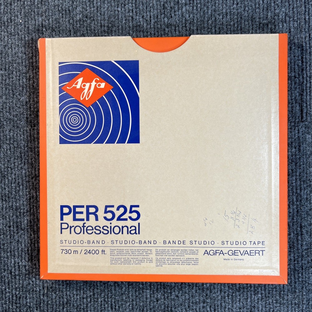 AGFA PER 525 Professional 1/4 Inch “Studio Tape”, 730m/2400 Ft 10.5 inch