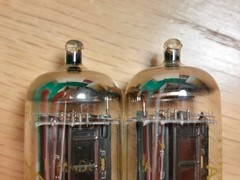 Perfectly Matched Pair of Raytheon 12AX7 Black Plate Vacuum Tubes #2
