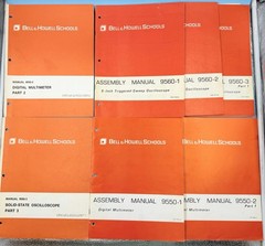 Lot of 7 Bell & Howell Schools Oscilloscope & Multimeter Manuals