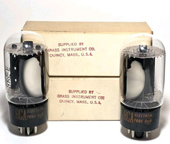 RARE 1965 Date Matched Pair RCA 6L6GC Black Plate Medical Grade Tested NOS TV 7