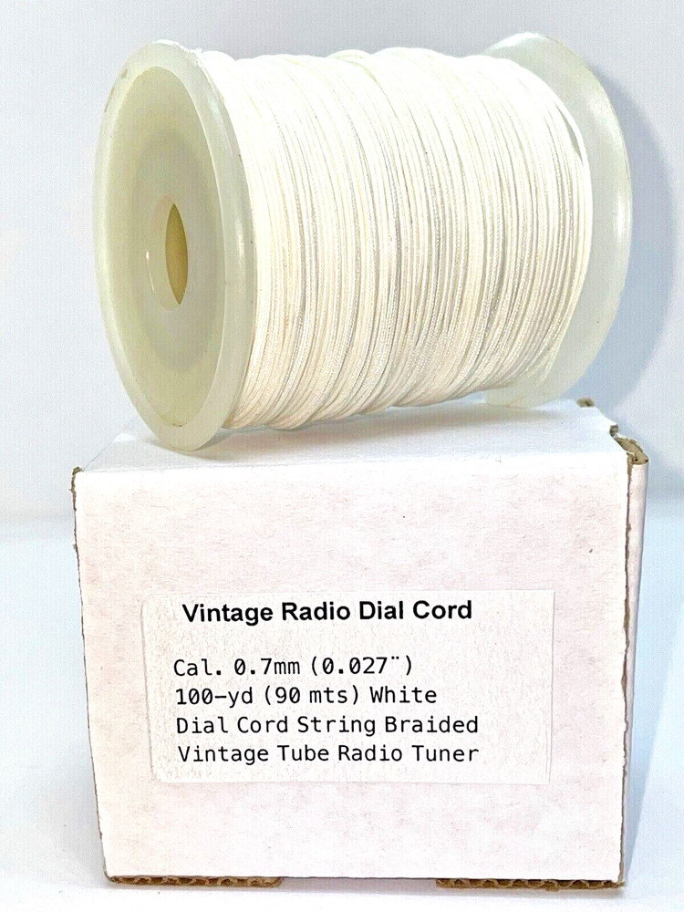 Dial Cord Radio 0.7mm (0.027 ¨ ) White Vintage 100 Yds. (90 Mts) For Radio Tuner