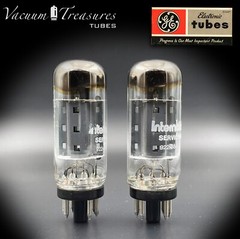 7591A GE brand International Coin Base Halo Getter Tested Pair Tubes Made in USA