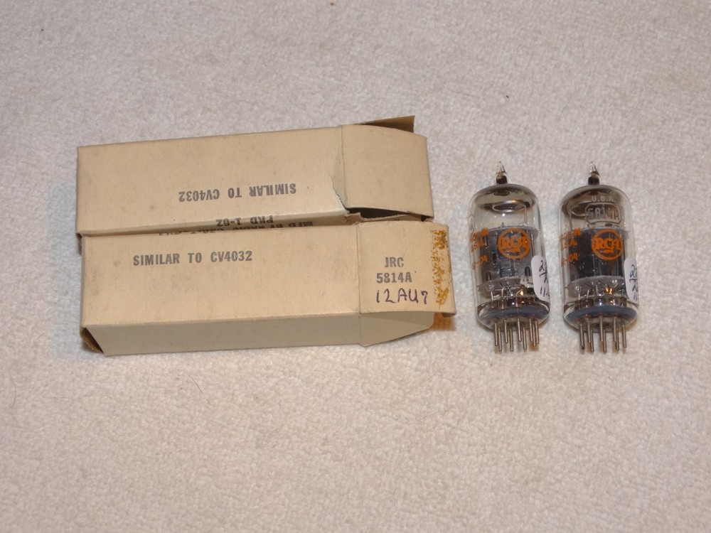2 x 5814A (12AU7) RCA Tubes*Super Strong Matched*Black-O*MEATBALL*NOS_NIB* #R3
