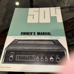 McIntosh C504 Stereo Preamplifier Owners Manual *Original*