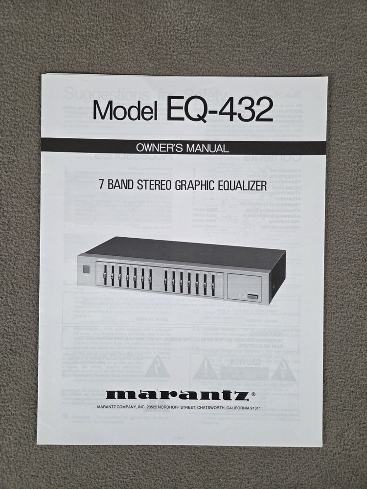 MARANTZ MODEL EQ-432 OWNER’S MANUAL 7 BAND GRAPHIC EQUALIZER