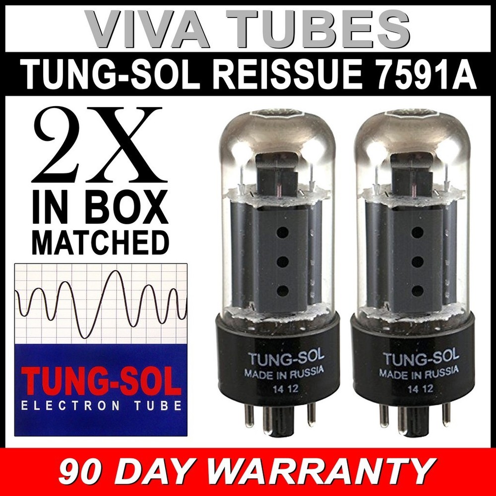Brand New Tung-Sol Reissue 7591A Plate Current Matched Pair (2) Vacuum Tubes