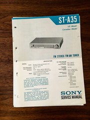 Sony ST-A35 Tuner Service Manual *Original*