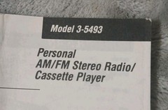 GE Personal Cassette Player Model 3-5493 Use And Care Guide Manual