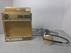 Tested Rare Vintage PICKERING OA-203 Gold Limited Lightweight Headphones & Box