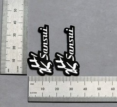 Sansui Speaker Badge Logo Emblem – Premium Silver Pair With Self Stick Adhesive