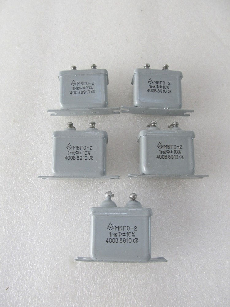 QTY=5 1uF 400V USSR Soviet PiO PAPER IN OIL Capacitors NEW