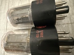 NOS Matched Quad GE 6SN7 GTB Red Label Side Getters OLD STOCK 60s