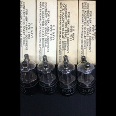 NOS QUAD (4) KEN RAD 7193 2C22 Black Plate (6J5 6SN7 sub) Vacuum Tubes C.9918
