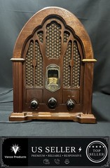 General Electric GE Reproduction Model No 7-4100JA Cathedral AM/FM Radio Wood