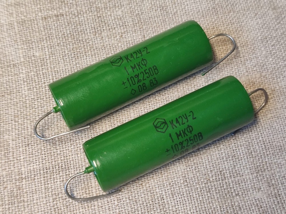 8 pcs. K42Y-2 1 uF 250V PIO Paper in Oil Audio Capacitors USSR