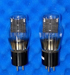 TWO National Union NX-45 Tubes 45 / Tested +100% / Engraved 1930’s Cup Getter