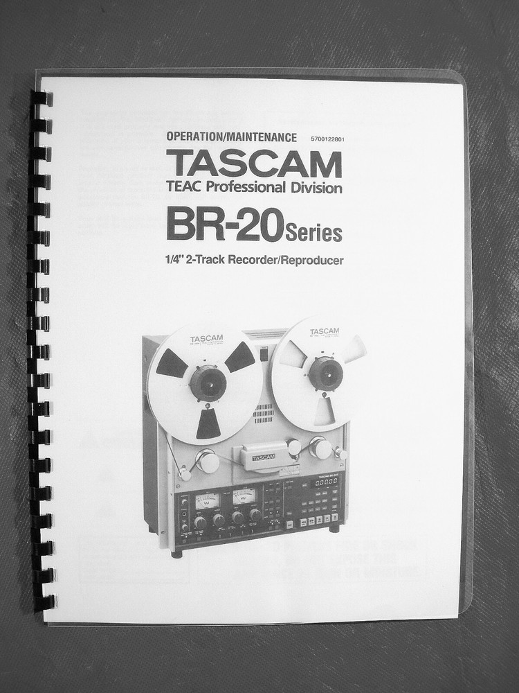 ONE NEW COPY TASCAM BR-20 REEL TO REEL TAPE DECK RECORDER OWNER’S MANUAL