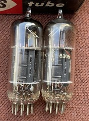 Pair (2) 1950’s CBS 12BH7 Preamp Tubes / One Strong One Weak