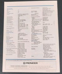 Vintage 1973-1976 Pioneer QX-949 Quad Receiver Dealer Brochure