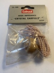 Vintage Calrad 15-100 Earphone earpiece Transistor ham Radio Cassette Recorder