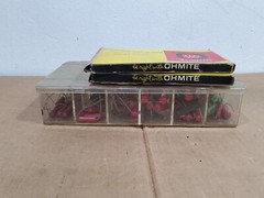 new Vintage NOS Pyramid 600 Capacitor Type III display box Ohmite Resistors USA